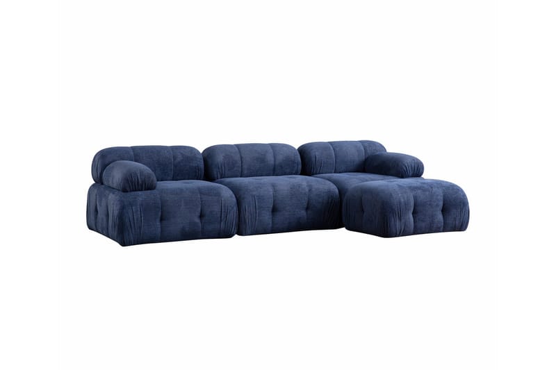 Belgin Sofa med Sjeselong 3-seter - Blå - Møbler - Sofaer - Modulsofaer - Komplett modulsofa