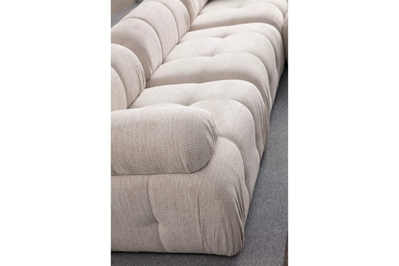 Belgin Sofa med Sjeselong 3-seter - Krem - Møbler - Sofaer - Sofaer med sjeselong - 3 seters sofa med divan