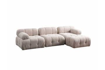 Belgin Sofa med Sjeselong 3-seter - Krem - Møbler - Sofaer - Sofaer med sjeselong - 3 seters sofa med divan