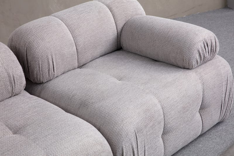 Belgin Sofa med Sjeselong 3-seter - Lys grå - Møbler - Sofaer - Sofaer med sjeselong - 3 seters sofa med divan