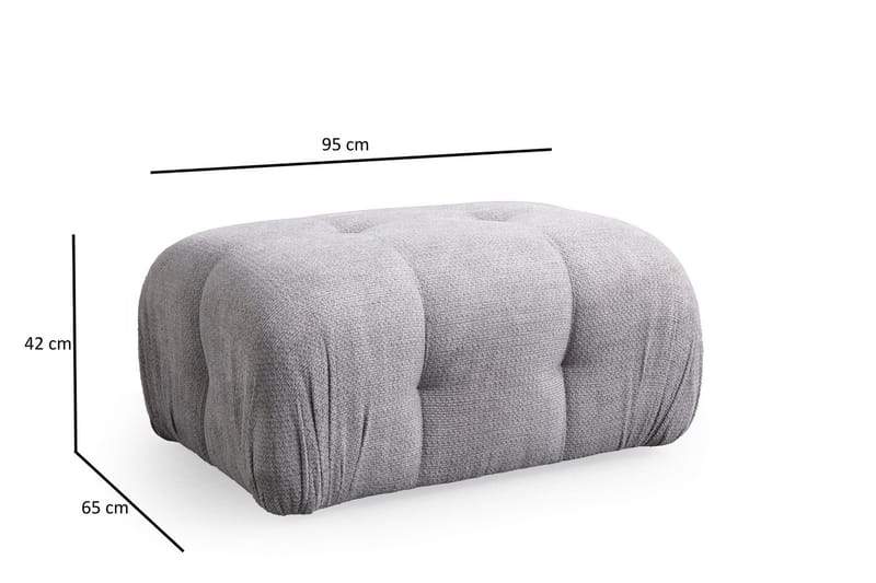 Belgin Sofa med Sjeselong 3-seter - Lys grå - Møbler - Sofaer - Sofaer med sjeselong - 3 seters sofa med divan