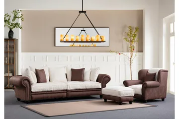 Belia 3-seters Sofa - Brun/Hvit - Møbler - Sofaer - 3 seter sofa