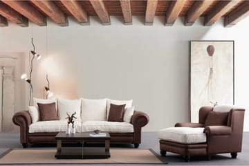 Belia 3-seters Sofa - Brun/Hvit - Møbler - Sofaer - 3 seter sofa