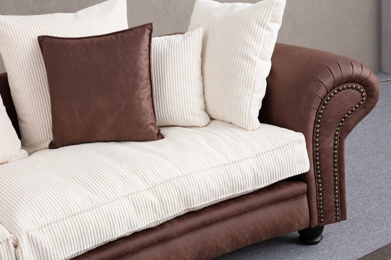 Belia 3-seters Sofa - Brun/Hvit - Møbler - Sofaer - 3 seter sofa