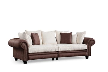Belia 3-seters Sofa - Brun/Hvit - Møbler - Sofaer - 3 seter sofa