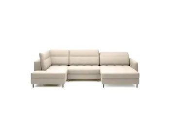 Berrto Sofa med Divan og Sjeselong 5-seters - Beige - Møbler - Sofaer - U-sofa