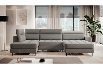 Berrto Sofa med Divan og Sjeselong 5-seters - Grå - Møbler - Sofaer - U-sofa