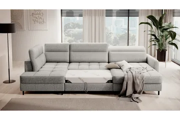 Berrto Sofa med Divan og Sjeselong 5-seters - Grå - Møbler - Sofaer - U-sofa