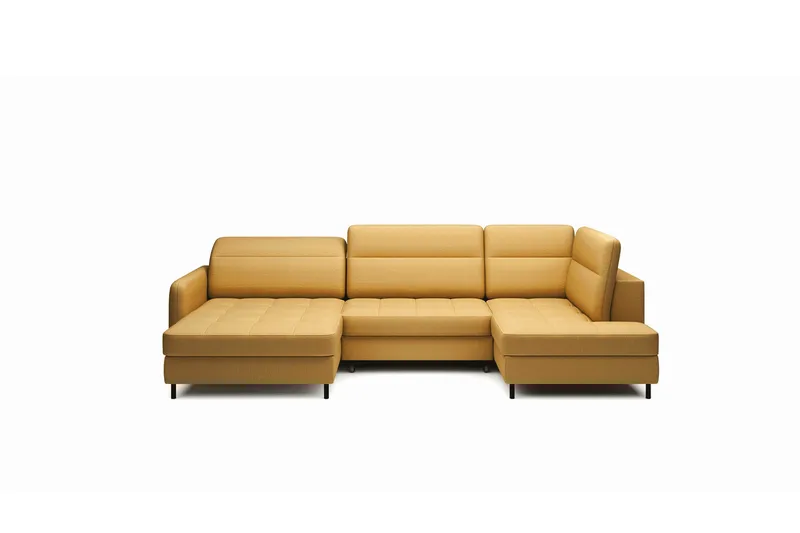 Berrto Sofa med Divan og Sjeselong 5-seters, Gull