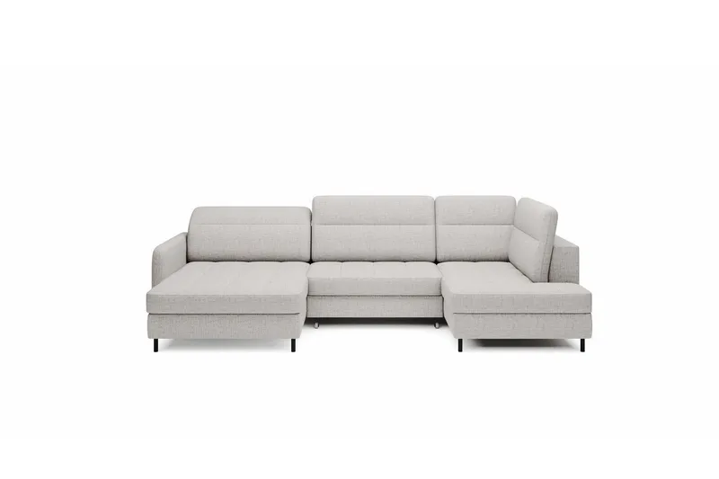Berrto Sofa med Divan og Sjeselong 5-seters, Lysgrå