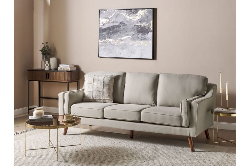 Bertha Sofa 3-seter - Beige/Mørkt tre - Møbler - Sofaer - 3 seter sofa