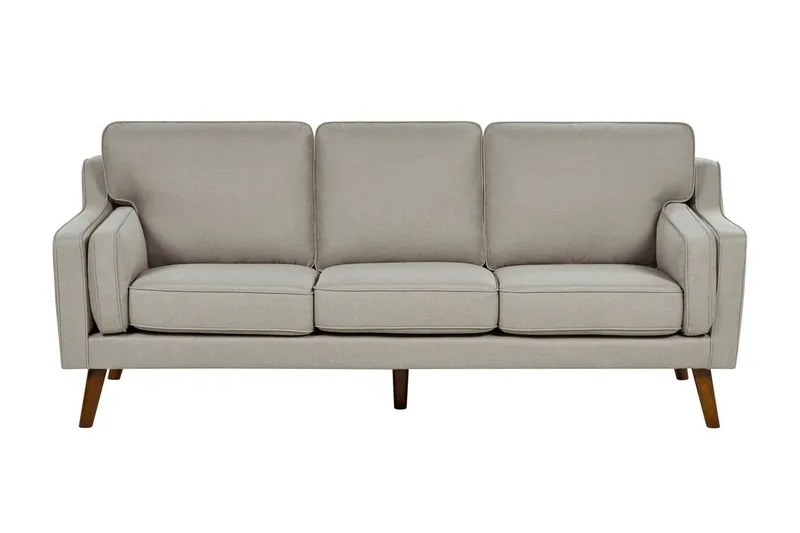 Bertha Sofa 3-seter, Beige/Mørkt tre