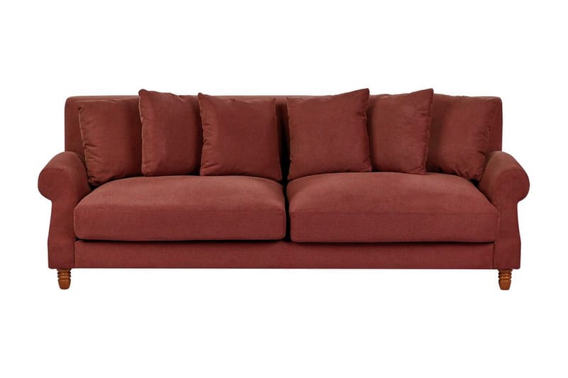 Bijan Sofa 3-seter, Rød/Mørkt tre