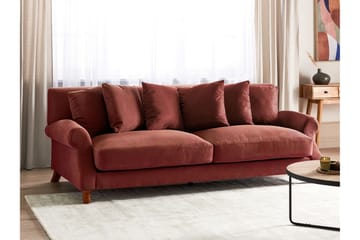 Bijan Sofa 3-seter - Rød/Mørkt tre - Møbler - Sofaer - 3 seter sofa