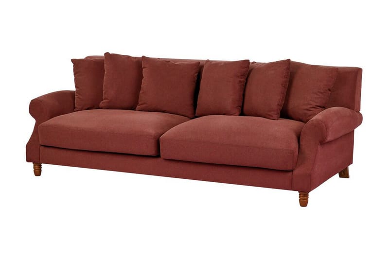 Bijan Sofa 3-seter - Rød/Mørkt tre - Møbler - Sofaer - 3 seter sofa