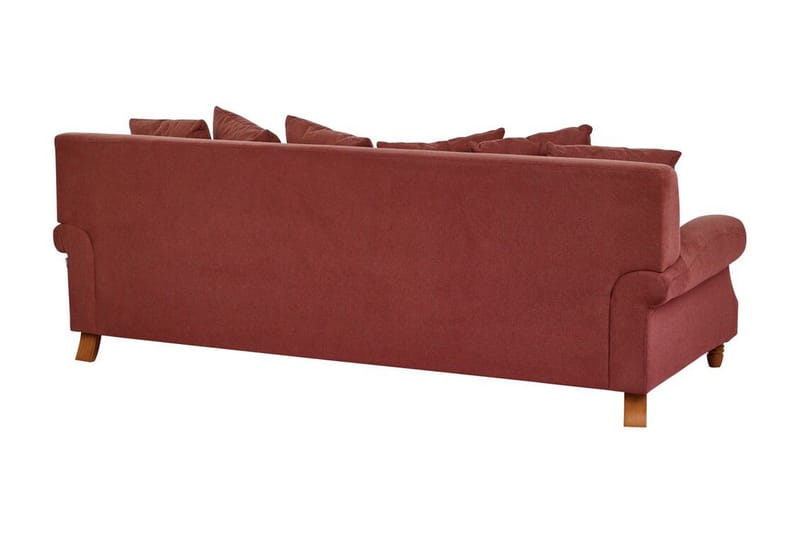Bijan Sofa 3-seter - Rød/Mørkt tre - Møbler - Sofaer - 3 seter sofa