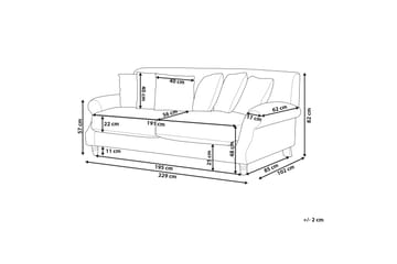 Bijan Sofa 3-seter - Rød/Mørkt tre - Møbler - Sofaer - 3 seter sofa