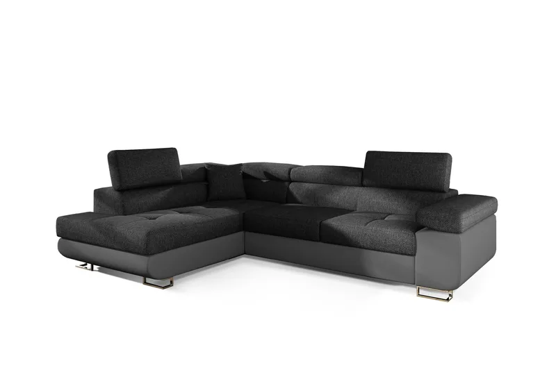 Bobis Sovesofa med Sjeselong Venstre - Grå - Møbler - Sofaer - Skinnsofaer