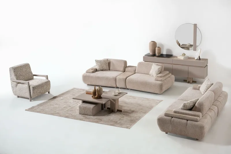 Bonavista 3-seters sofa Bouclé - Beige - Møbler - Sofaer - 3 seter sofa