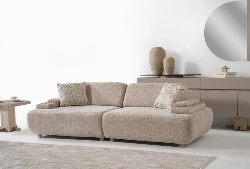 Bonavista 3-seters sofa Bouclé - Beige - Møbler - Sofaer - 3 seter sofa