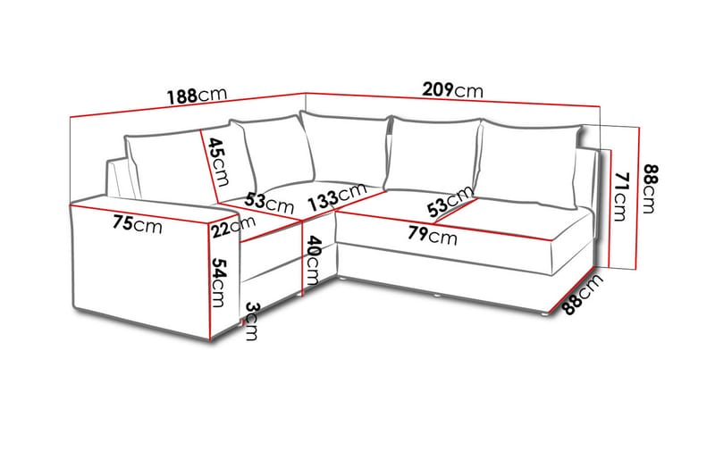 Bono Hjørnesovesofa - Møbler - Sofaer - Hjørnesofaer