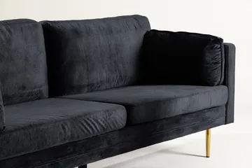 Boom Fløyelssofa 3-seter - Svart - Møbler - Sofaer - 3 seter sofa