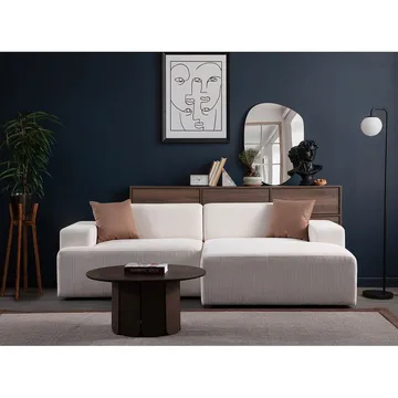 Branorin 3-seters Hjørnesofa - Kremhvit - Møbler - Sofaer - Sofaer med sjeselong - 3 seters sofa med divan