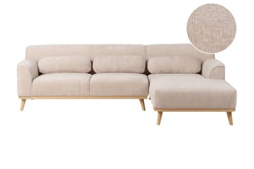 Bree Hjørnesofa 3-seter - Beige/Lyst tre - Møbler - Sofaer - Sovesofaer - Hjørnesovesofa