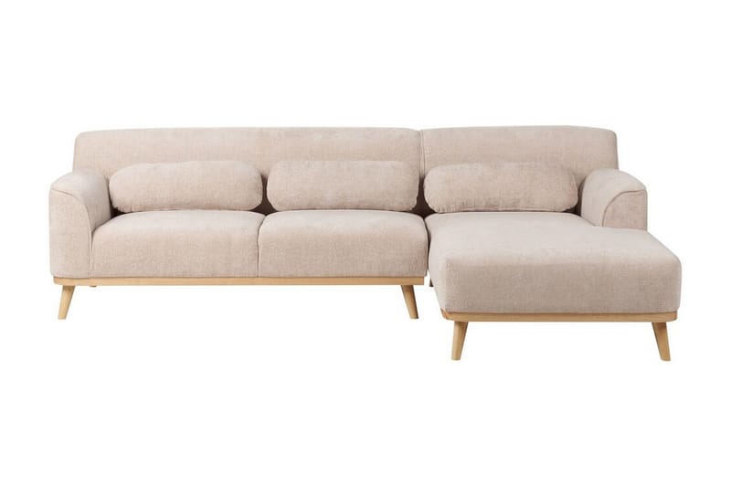 Bree Hjørnesofa 3-seter, Beige/Lyst tre
