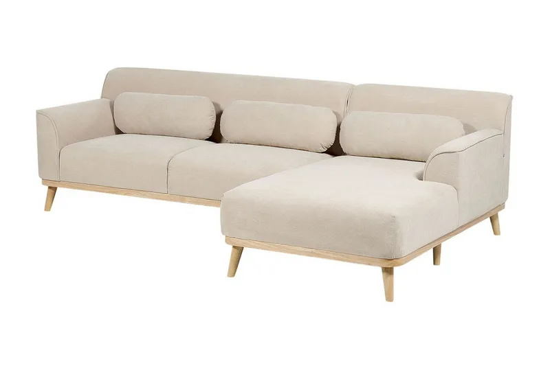 Bree Hjørnesofa 3-seter - Beige/Lyst tre - Møbler - Sofaer - Sovesofaer - Hjørnesovesofa