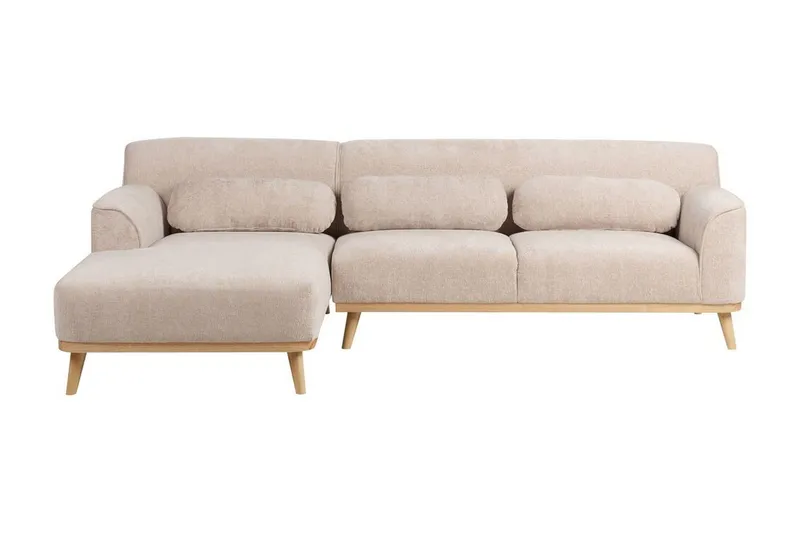 Bree Hjørnesofa 3-seter - Beige/Lyst tre - Møbler - Sofaer - Sovesofaer - Hjørnesovesofa