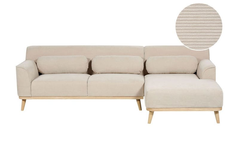Bree Hjørnesofa 3-seter - Beige/Lyst tre - Møbler - Sofaer - Sovesofaer - Sovesofa divan