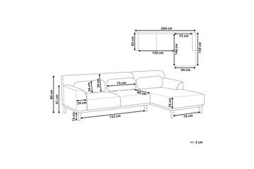Bree Hjørnesofa 3-seter - Beige/Lyst tre - Møbler - Sofaer - Sovesofaer - Hjørnesovesofa