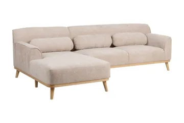 Bree Hjørnesofa 3-seter - Beige/Lyst tre - Møbler - Sofaer - Sovesofaer - Hjørnesovesofa