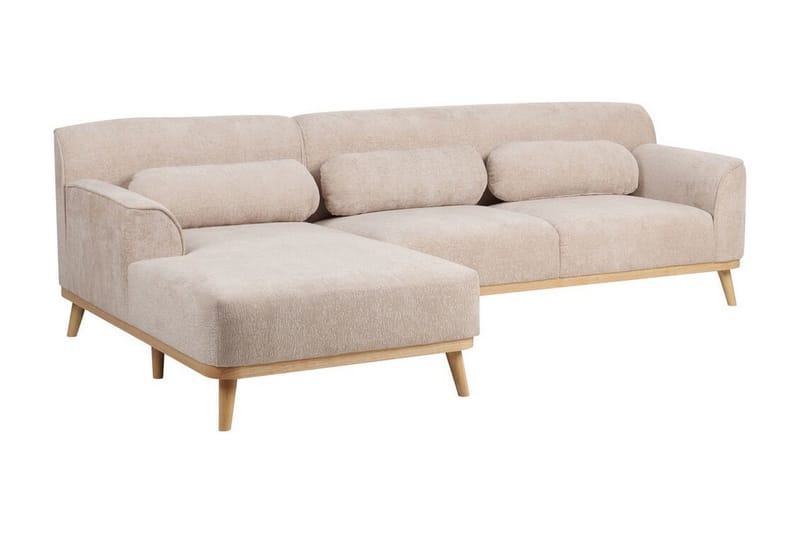 Bree Hjørnesofa 3-seter - Beige/Lyst tre - Møbler - Sofaer - Sovesofaer - Hjørnesovesofa
