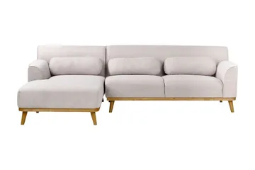 Bree Hjørnesofa 3-seter - Grå/Lyst tre - Møbler - Sofaer - Hjørnesofaer