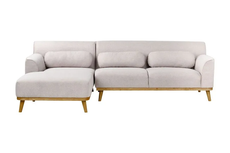 Bree Hjørnesofa 3-seter - Grå/Lyst tre - Møbler - Sofaer - Hjørnesofaer