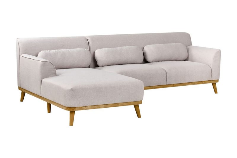 Bree Hjørnesofa 3-seter - Grå/Lyst tre - Møbler - Sofaer - Sovesofaer - Hjørnesovesofa