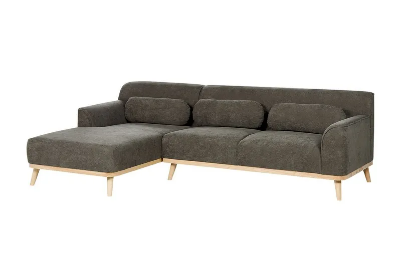 Bree Hjørnesofa 3-seter - Grønn/Lyst tre - Møbler - Sofaer - Sovesofaer - Hjørnesovesofa