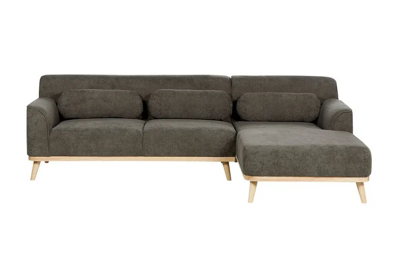 Bree Hjørnesofa 3-seter, Grønn/Lyst tre