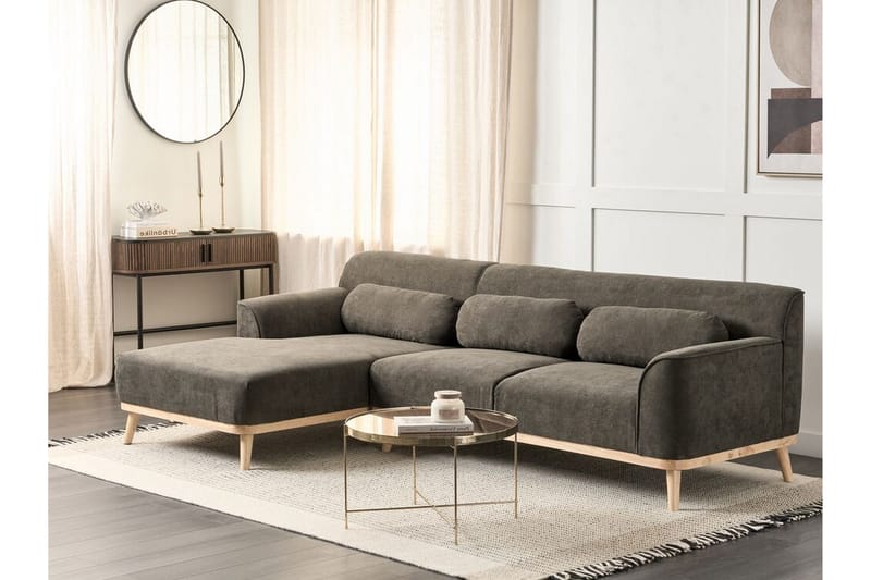 Bree Hjørnesofa 3-seter - Grønn/Lyst tre - Møbler - Sofaer - Sovesofaer - Hjørnesovesofa