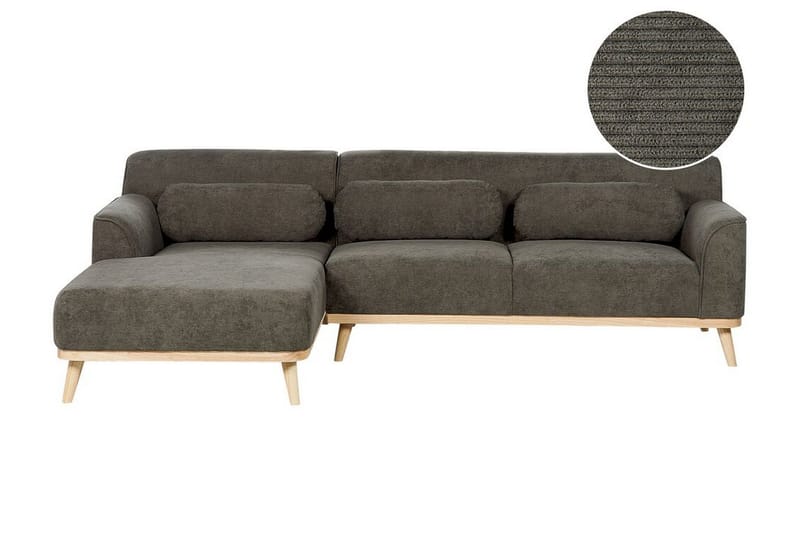 Bree Hjørnesofa 3-seter - Grønn/Lyst tre - Møbler - Sofaer - Sovesofaer - Hjørnesovesofa