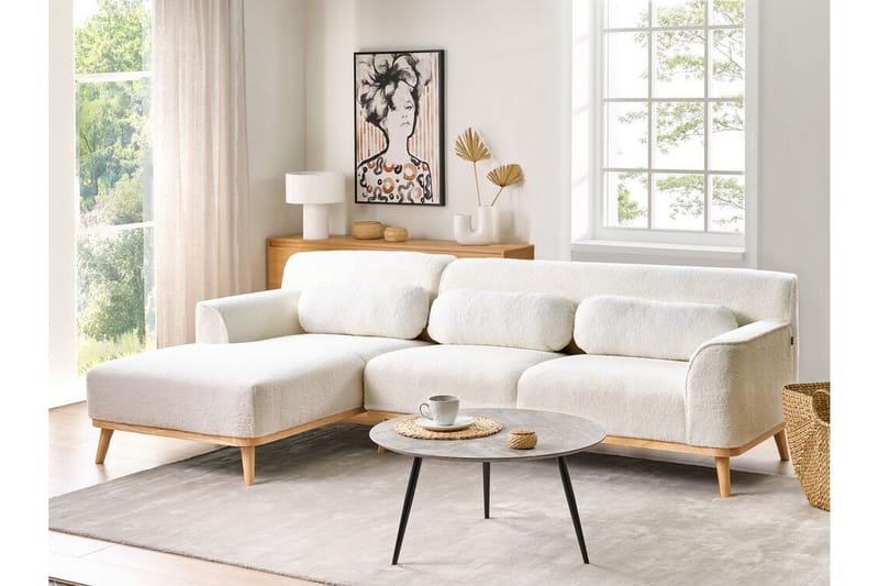 Bree Hjørnesofa 3-seter - Hvit/Lyst tre - Møbler - Sofaer - Sovesofaer - Hjørnesovesofa