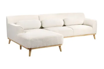 Bree Hjørnesofa 3-seter - Hvit/Lyst tre - Møbler - Sofaer - Sovesofaer - Hjørnesovesofa