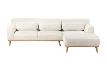 Bree Hjørnesofa 3-seter - Hvit/Lyst tre - Møbler - Sofaer - Sovesofaer - Hjørnesovesofa