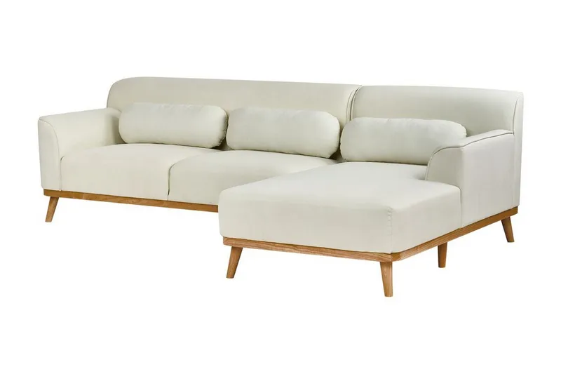 Bree Hjørnesofa 3-seter - Hvit/Lyst tre - Møbler - Sofaer - Sovesofaer - Hjørnesovesofa