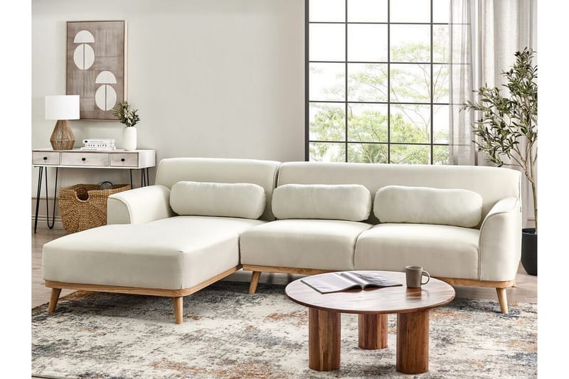 Bree Hjørnesofa 3-seter - Hvit/Lyst tre - Møbler - Sofaer - Sovesofaer - Hjørnesovesofa