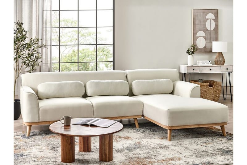 Bree Hjørnesofa 3-seter - Hvit/Lyst tre - Møbler - Sofaer - Sovesofaer - Hjørnesovesofa