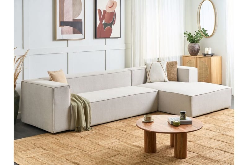 Britt Hjørnesofa 3-seter - Beige - Møbler - Sofaer - Hjørnesofaer - Hjørnesofa med divan