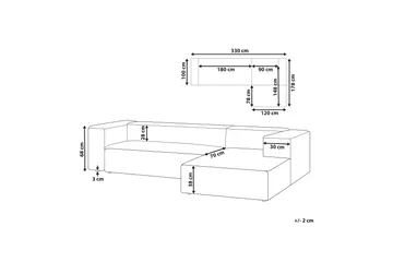 Britt Hjørnesofa 3-seter - Beige - Møbler - Sofaer - Hjørnesofaer - Hjørnesofa med divan